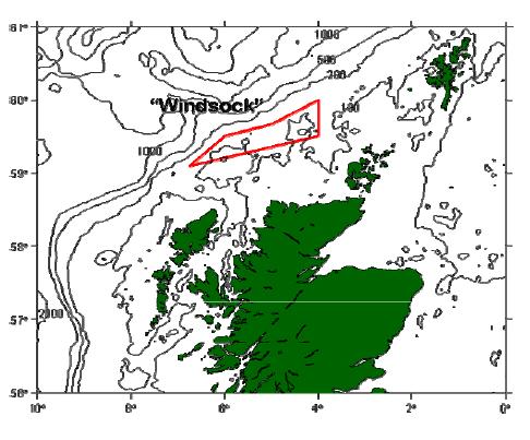iv) Area closed for cod fishing in ICES zone VIa (the windsock ).