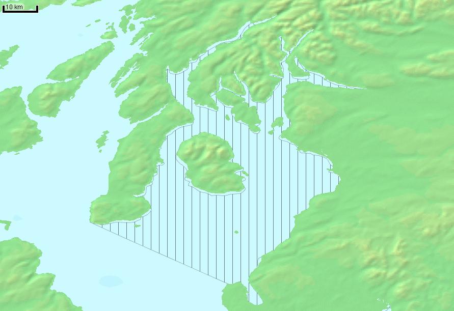 Figure 11.2.1. Area closed for herring fishing in the Firth of Clyde.