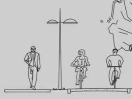 4.2.4 Cyclists and pedestrians Separation of cyclists and pedestrians Pedestrians move at much lower speeds than cyclists and behave very different than cyclists.