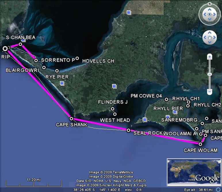 Day 5. 30 Dec 09, Tuesday Blairgowrie to Mooring at Sandringham Up at 7:30 ENE winds strong and increasing.