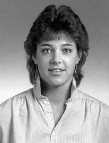 She still ranks 10th on the Husker single-season kills list with 493 in 1986. Annie Adamczak, 1985 Middle Blocker, Moose Lake, Minn.