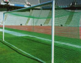 Sport Nets for Football Football Goal Nets DIN EN 748 Measurements 7,50 x 2,50m Deepness 0,80/1,50m Mesh 120mm 7010.1 Polyethylene, knotless, 3mm, green 7012.1 Polyethylene, knotless, 4mm, green 7012.