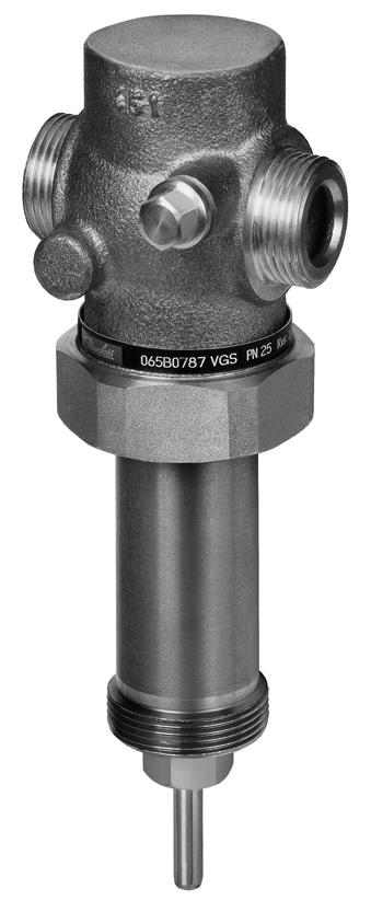 Data sheet 2 - way valve for steam, pressure relieved (PN 25) VGS - external thread Description VGS is pressure relieved 2-way normally open (NO) valves for steam, designed to be combined with: - AVT