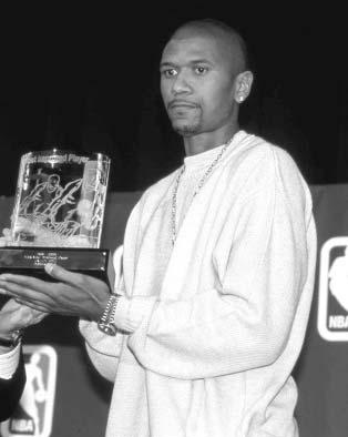 Rice Miami Heat (second team) 1993-94 Chris Webber*% Golden State Warriors (first team) 1994-95 Juwan Howard Washington Bullets (second team) 1994-95 Jalen Rose Denver Nuggets (second team) 1997-98