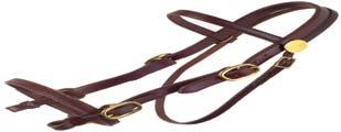 the Standard Halter bridle, but in a lighter version. Made of the finest leather with 5/8 bridle and 5/8 halter cheeks. Available in brown, black, or golden with brass or chrome hardware.