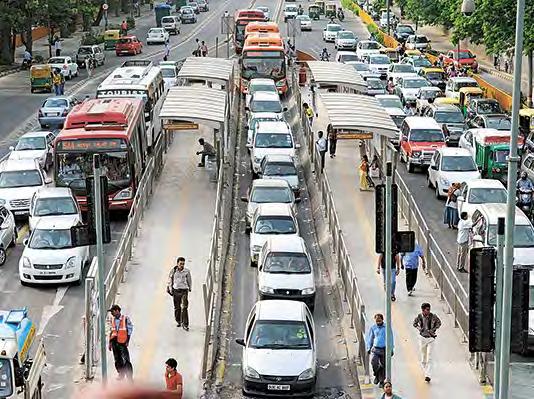 Delhi BRTS after cars
