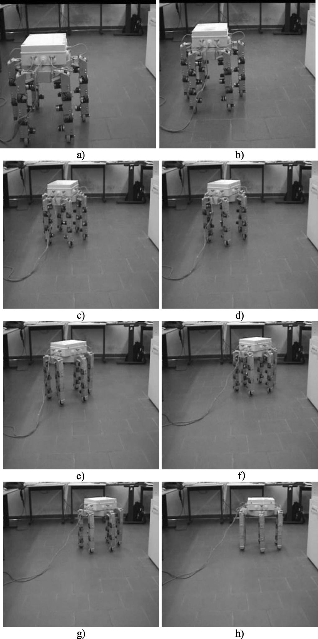 Operation strategy for Cassino Hexapod from any external object. The sequential pictures from the experimental test have been presented in Figure 14.