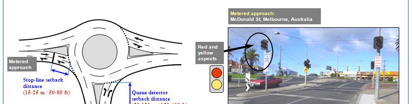 Roundabout Metering Signals The use of metering signals is a cost-effective measure to avoid the need for a fully-signalized intersection treatment.