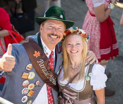 only each day) Thursday or Sunday of Oktoberfest weekend includes special entrance recognition 2,000 PARADES (Presenting sponsors) MAPLE LEAF PARADE More than two miles of Gemütlichkeit with 100,000