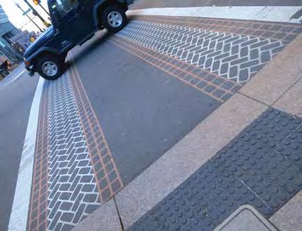 paving materials, printed patterns, and raised
