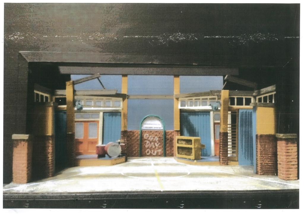 Stage & costume design This is an image of the set model box for Our Day Out: The Musical designed by Foxton.
