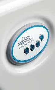 You can set the water temperature, manage water care, and control the interior lighting and hydromassage jets. For SwimCross Exercise Systems, the control panel also manages its five swim jets.