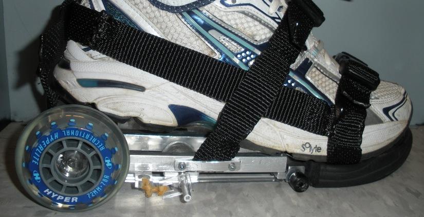 Figure 10: Initial existing GEMS prototype. [1] The existing prototype consists of a rear wheel at the user s heel, a middle roller, and a rubber piece to use for toe off.