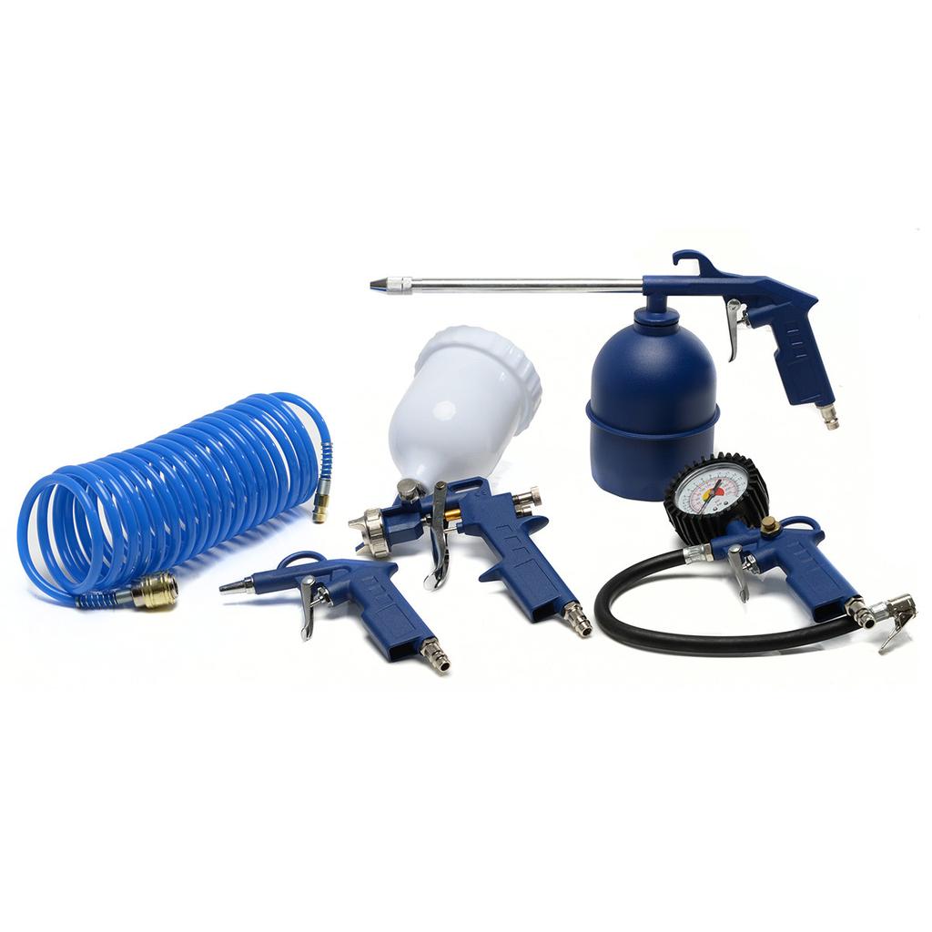 SCK01 AIR COMPRESSOR KIT WITH QUICK FITTINGS - SPRAY/BLOW/OIL GUN, TYRE INFLATOR & HOSE OWNER S