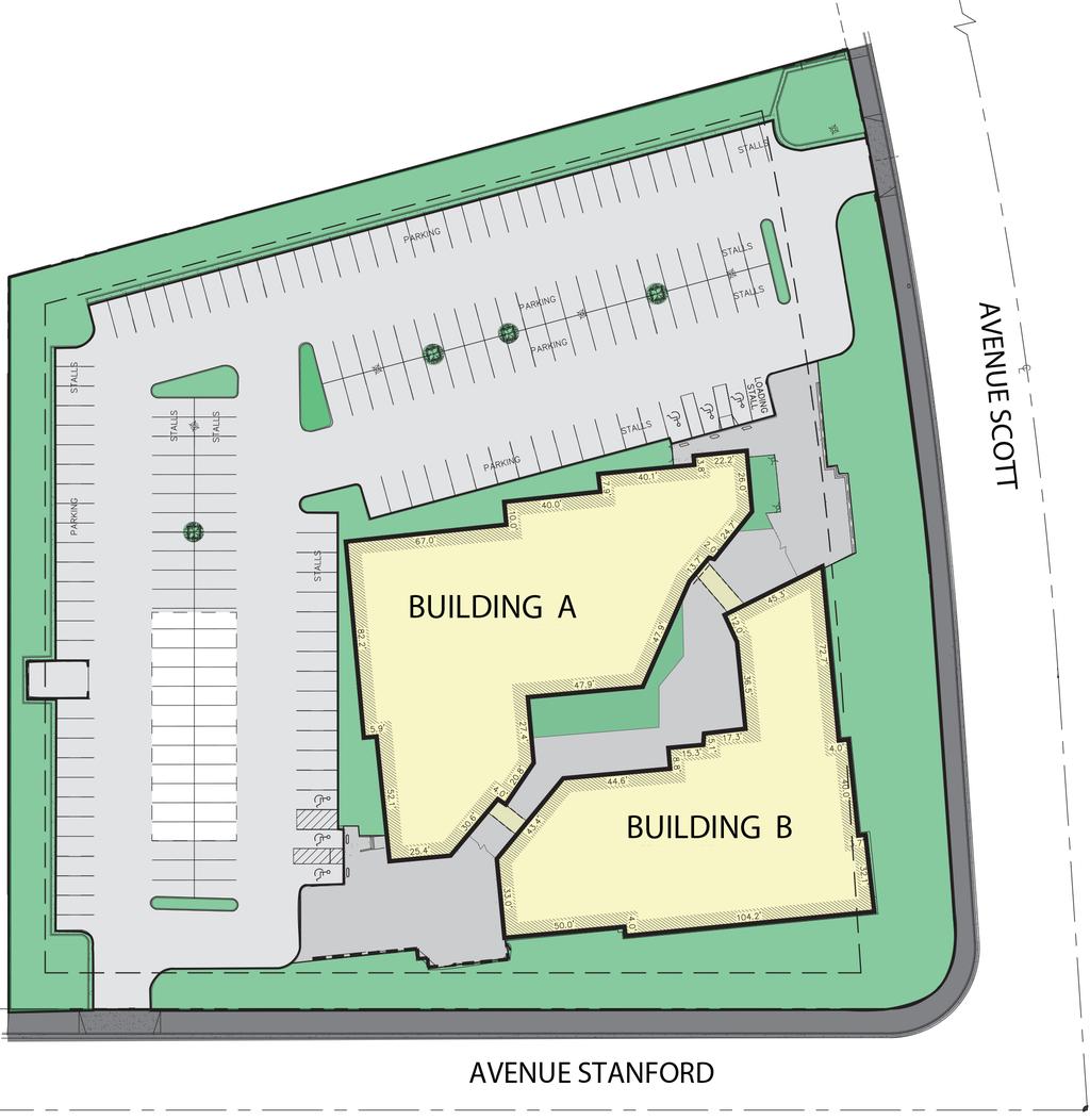 FOR LEASE: 1,346 SF 2,279 SF SITE PLAN BUILDING A SIZE (SF) ASKING RATE* A202 2,219 $1.75 Private offices + open bullpen A205 1,379 $1.75 Available immediately A318 1,720 $1.