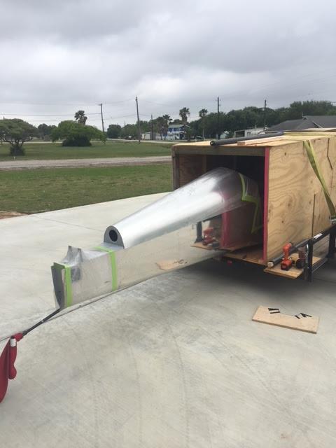 Robert Thurmond moved his F1 fuselage in a small trailer packed with ordinary fiberglass insulation. Genius!