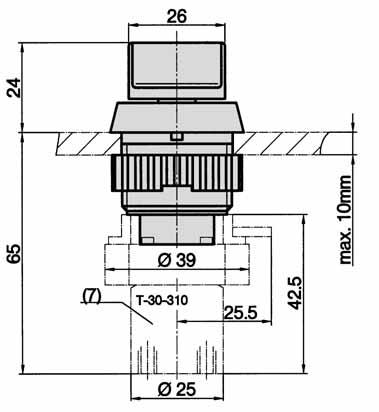 Series T Dimensions for actuator