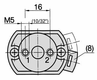 Basic valve 3/2- and 5/2-way, M 5 (10/32 UNF) Dimensions