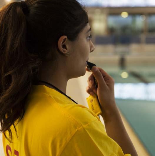 Do you know what a lifeguard is? Lifeguards keep everyone safe in the pool.