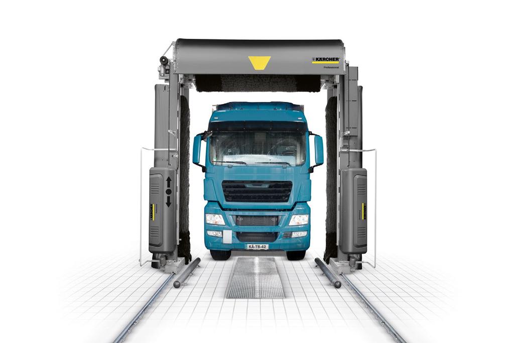 TB 42 TB 42 commercial vehicle wash for automatic exterior cleaning. The 3-brush gantry allows a washing height of 4.25 m and offers total flexibility for different vehicle sizes and types.