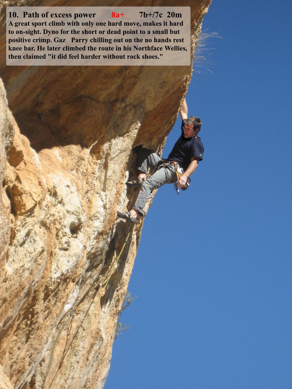 Millennium 10m A candidate for the most created route on the Costa Blanca. Short powerful resin pulling. 4.