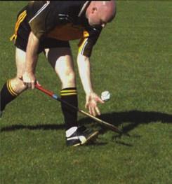 Can also be used to raise the sliotar to strike without taking