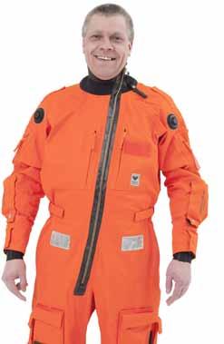 donned VIKING Pilot Suit n Pilot suit with split neck zipper for better comfort during constant wear n Outer fabric NOMEX with a GORE-TEX moisture barrierfor better breathability n Shaped knees and