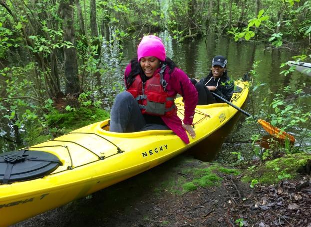 "This photo captured the best moment of my entire day," SU senior Alexis Shapiro said. "I was so happy that the trip was finally over, I was ready to leave [my kayaking partner] behind.