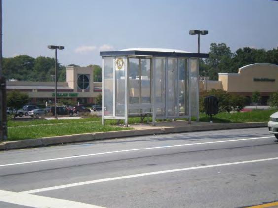 There are few bus shelters along Ridge Pike, although the ridership is significant for suburban routes.