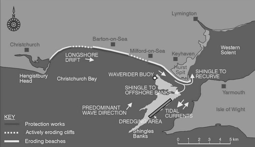 strategic barrier beach feature, which acts as a breakwater and protects much of the western Solent.