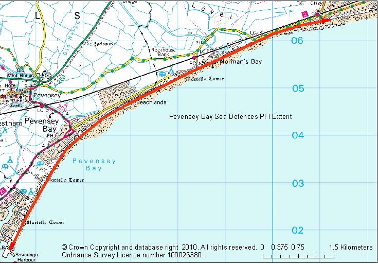 Figure 16 Location plan of Pevensey Bay frontage.