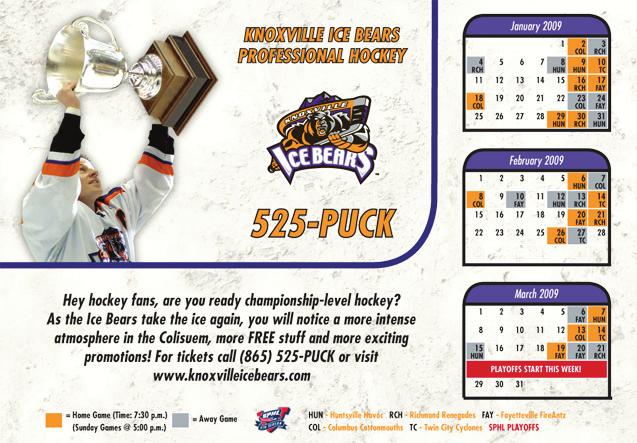 Ice Bears magazine ad Another promotion for the team involved a Travel magazine where people interested in the tourism of the Knoxville