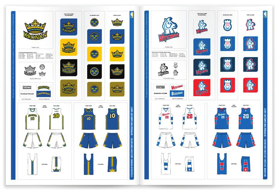 NBA Europa Here are style guide sheets for two of the teams in the league, the Stockholm Kronan (Crowns) and Beoegradski