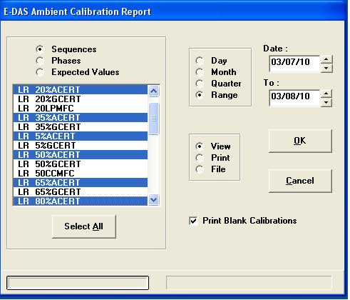 On drop down, select "Calibration Report". Section 2.3.