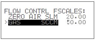 Page 30 of 54 Main Menu Screen Flow Control Fullscale Menu Enter Pressure and Temperature Note: