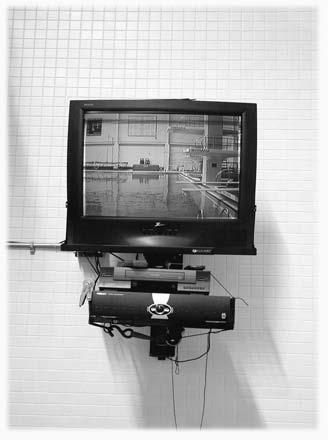 For dryland training, two separate TV monitors