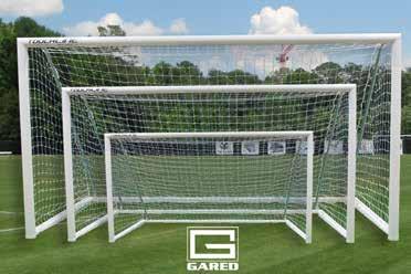 Extruded aluminum frame is lightweight for ease of assembly and transport 8 x 24 size is approved for competition play and meets FIFA specifications Welded one-piece goal frame corners provide