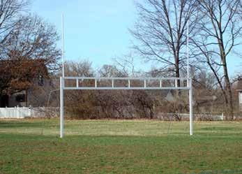 competition play and meets FIFA specifications Welded one-piece goal frame corners provide strength and rigidity with no visible hardware Crossbar and uprights contain a channel along the backside of