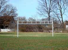 D. and top uprights are 2 3/8 O.D. and 20 tall for all models Entire unit is 30 tall Crossbars are 23 4 apart for high school specifications and 18 6 apart for college specifications All models