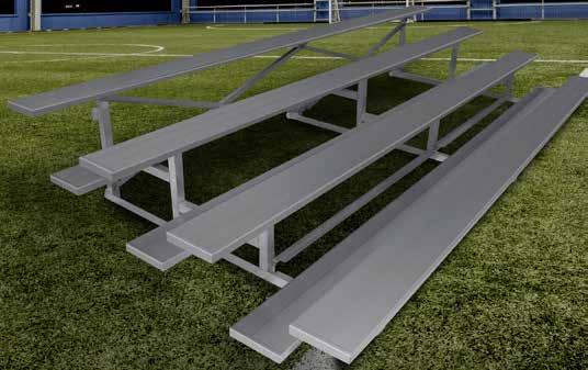 SPECTATOR SERIES LOW RISE STATIONARY BLEACHERS DF DOUBLE FOOT PLANK STANDARD PLANK POWDERCOAT COLORS GSNB0415LR FOREST NAVY GARED LOW RISE BLEACHERS provide high quality seating for any location that