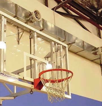 The mounting equipment is not supplied together with the basketball backstop.