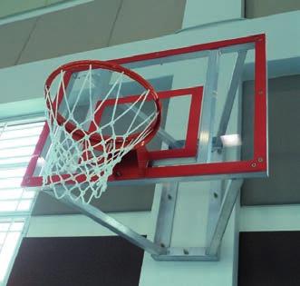 The aluminium backboard is made from special aluminium profiles. The backboard is white powder coated. The acrylic backboard is made from see through 15 mm thick acrylic.