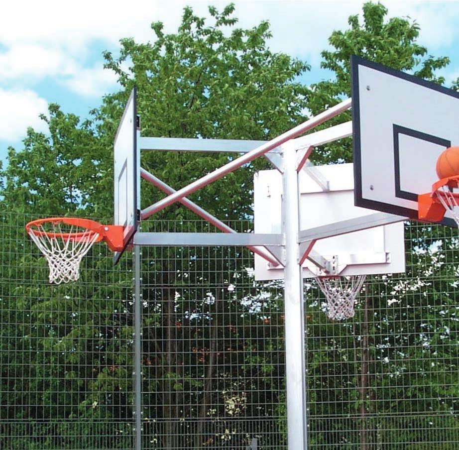 Basketball TRIPLE Post The triple-post basketball stand is made with oval aluminium