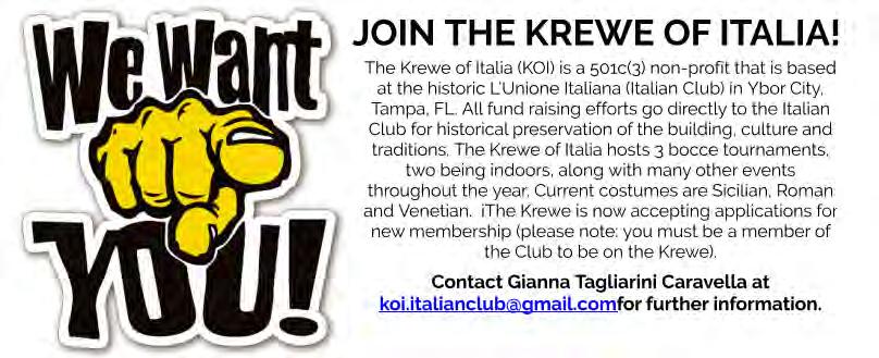 Walk-ins are always welcome, however advanced notice ensures we have enough food and are staff to accomodate. KREWE OF ITALIA NEWS... Krewe of Italia had two successful summer socials.