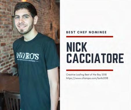 Italian Club Member, Pizzaiolo Nick Cacciatore nominated for Best Chef in the Creative Loafing Best of the Bay