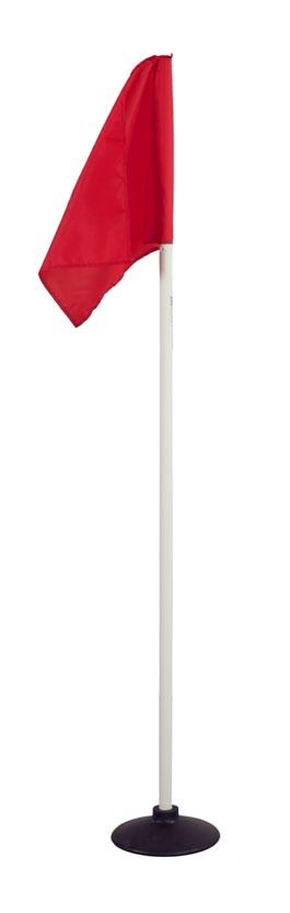 CORNER FLAGS Bright red flags with a 1" round white PVC