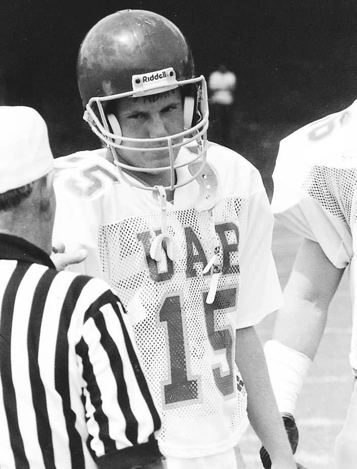 Important Dates In UAB Football Senior quarterback Doug Gann (15) receives instructions from the referee at the coin toss for UAB s first-ever game at Millsaps on Sept. 7, 1991.
