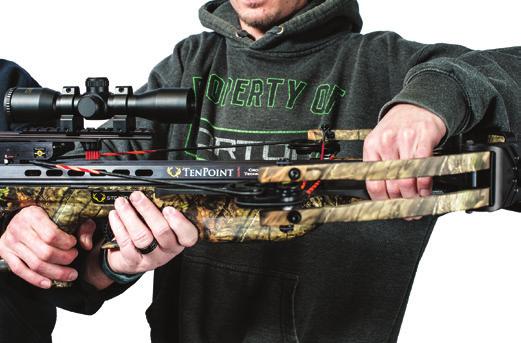 They are calibrated in 10-yard increments from 20- to 50-yards with the top line at 20-yards and the bottom at 50-yards. The exact yardage may vary based on the speed of the crossbow.