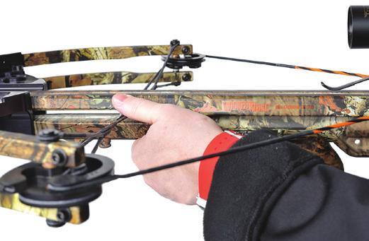 Placing your hands, fingers, thumbs or other body parts in the path of the crossbow string or cables may cause serious injury.