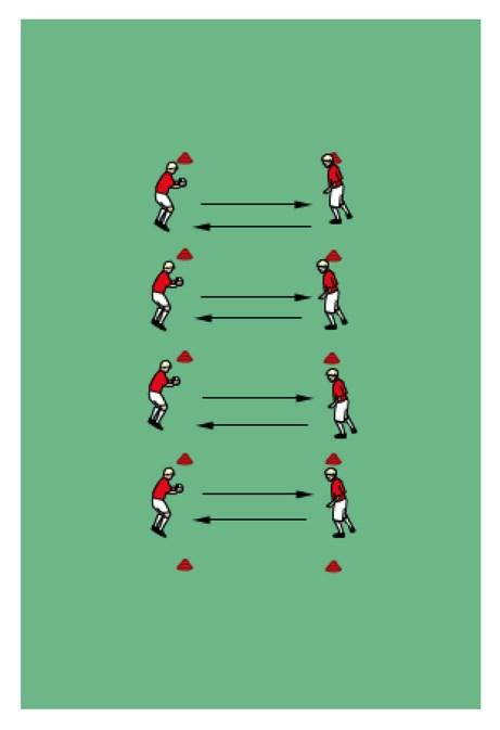 Volley: Basic Volley Drill Set up a series of 3x5yd grids. Split players into pairs with one ball between two.